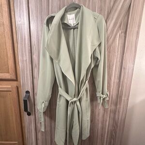 Avec Les Filles Women's Trench Coat in Light Green